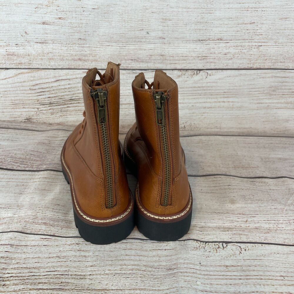 Madewell The Citywalk Lugsole Lace Boots Sz 6 Brown Leather - Picture 5 of 9